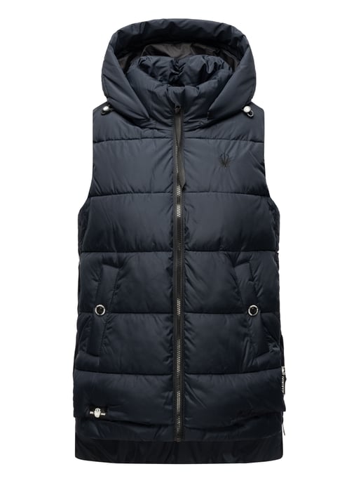 Marikoo dames gewatteerd vest – Zarinaa, licht met afneembare capuchon - Image 2