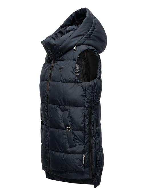 Marikoo dames gewatteerd vest – Zarinaa, licht met afneembare capuchon - Image 3