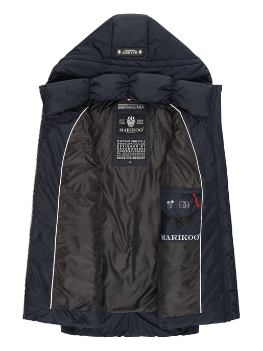 Marikoo dames gewatteerd vest – Zarinaa, licht met afneembare capuchon - Image 5