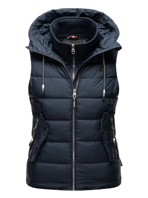 Marikoo dames gewatteerd vest – Taisaa, licht met capuchon & snackvak - Image 1