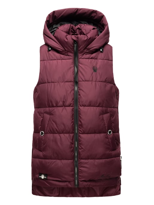 Marikoo dames gewatteerd vest – Zarinaa, licht met afneembare capuchon - Image 2