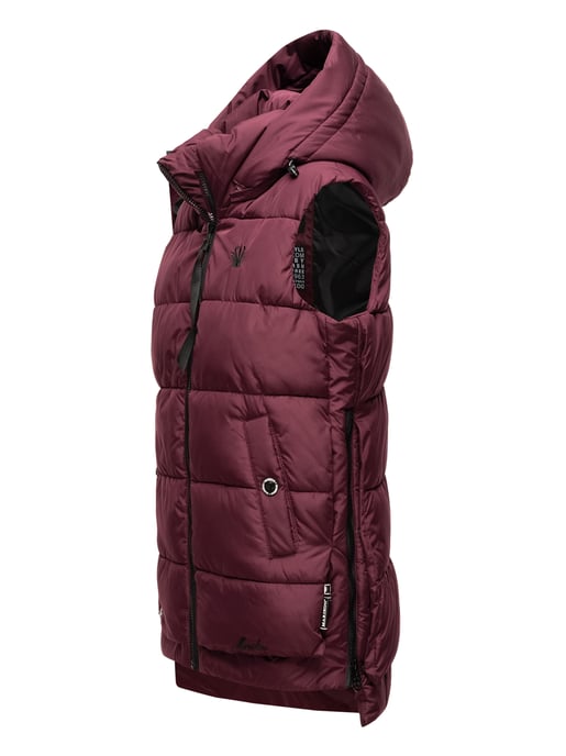 Marikoo dames gewatteerd vest – Zarinaa, licht met afneembare capuchon - Image 3