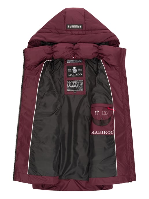 Marikoo dames gewatteerd vest – Zarinaa, licht met afneembare capuchon - Image 5