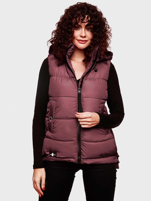 Marikoo dames gewatteerd vest – Zarinaa, licht met afneembare capuchon - Image 6