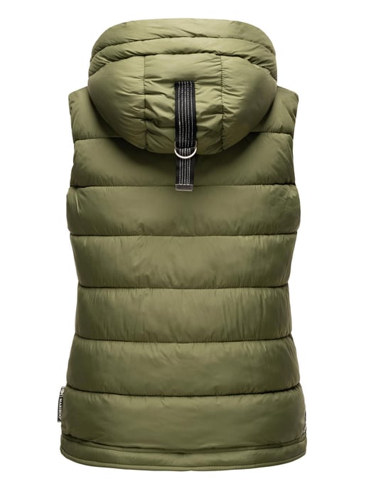 Marikoo dames gewatteerd vest – Taisaa, licht met capuchon & snackvak - Image 4
