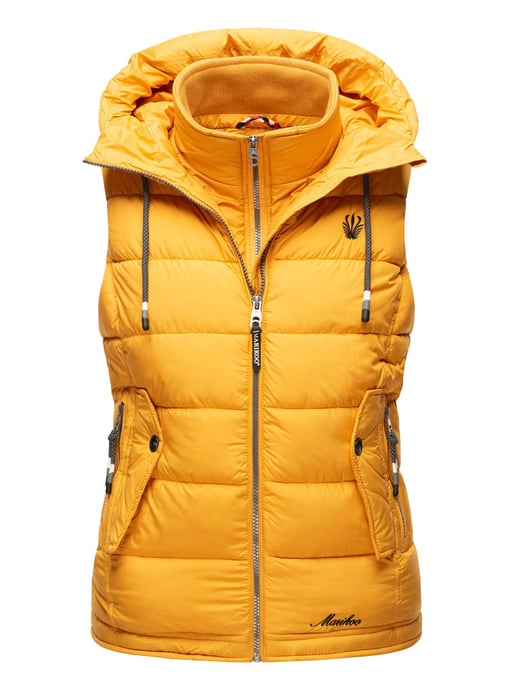 Marikoo dames gewatteerd vest – Taisaa, licht met capuchon & snackvak - Image 1