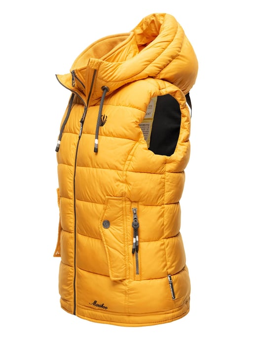 Marikoo dames gewatteerd vest – Taisaa, licht met capuchon & snackvak - Image 3