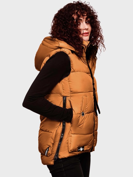 Marikoo dames gewatteerd vest – Zarinaa, licht met afneembare capuchon - Image 3