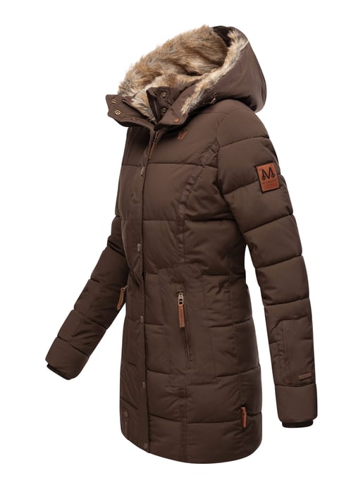 Marikoo dames winterjas met capuchon & imitatiebont voering - Image 3