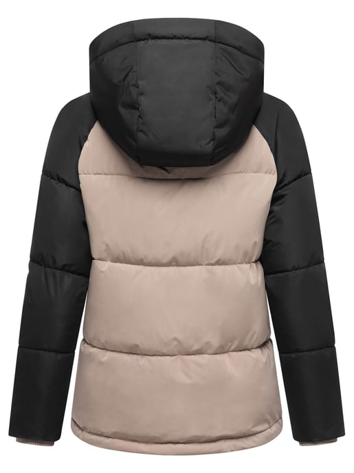 Marikoo dames gewatteerde jas Omariaa met colorblock & afneembare capuchon - Image 3