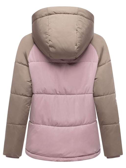Marikoo dames gewatteerde jas Omariaa met colorblock & afneembare capuchon - Image 3