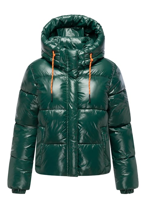 Marikoo dames gewatteerde winterjas Skyraa met capuchon & glanzend design - Image 2
