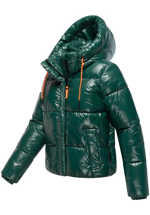 Marikoo dames gewatteerde winterjas Skyraa met capuchon & glanzend design - Image 3