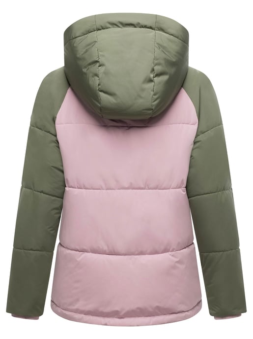 Marikoo dames gewatteerde jas Omariaa met colorblock & afneembare capuchon - Image 3