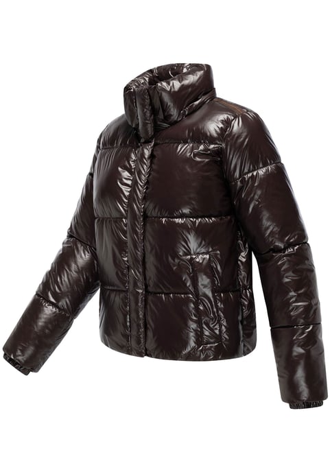 Marikoo dames gewatteerde winterjas Skyraa met capuchon & glanzend design - Image 4