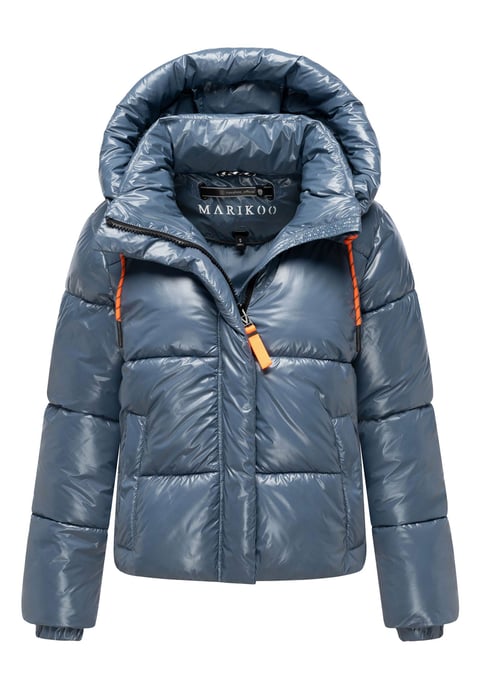 Marikoo dames gewatteerde winterjas Skyraa met capuchon & glanzend design - Image 1