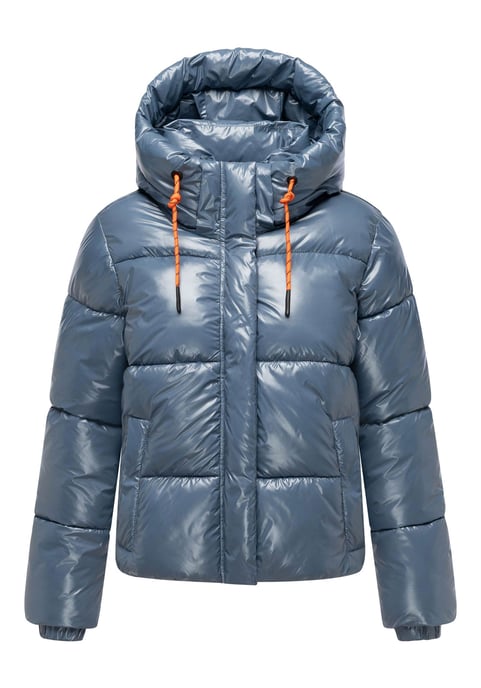 Marikoo dames gewatteerde winterjas Skyraa met capuchon & glanzend design - Image 2