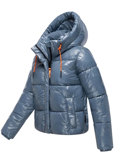 Marikoo dames gewatteerde winterjas Skyraa met capuchon & glanzend design - Image 3