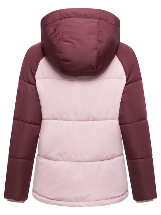 Marikoo dames gewatteerde jas Omariaa met colorblock & afneembare capuchon - Image 3