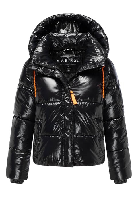 Marikoo dames gewatteerde winterjas Skyraa met capuchon & glanzend design - Image 1