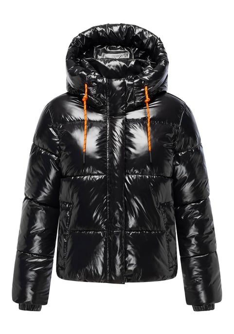 Marikoo dames gewatteerde winterjas Skyraa met capuchon & glanzend design - Image 2