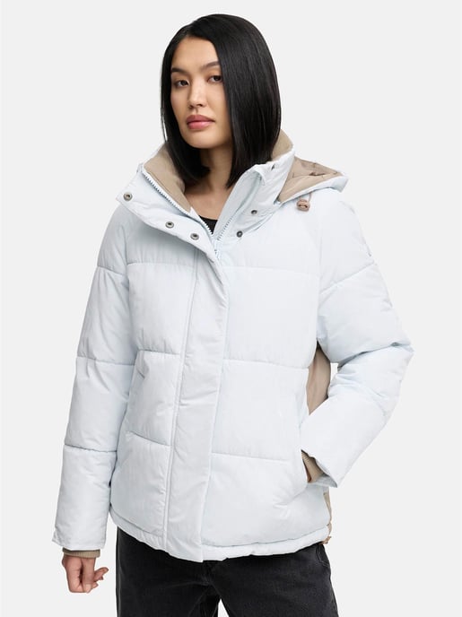 Marikoo dames gewatteerde jas Omariaa met colorblock & afneembare capuchon - Image 5
