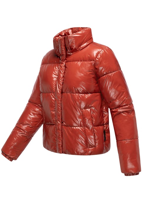 Marikoo dames gewatteerde winterjas Skyraa met capuchon & glanzend design - Image 4