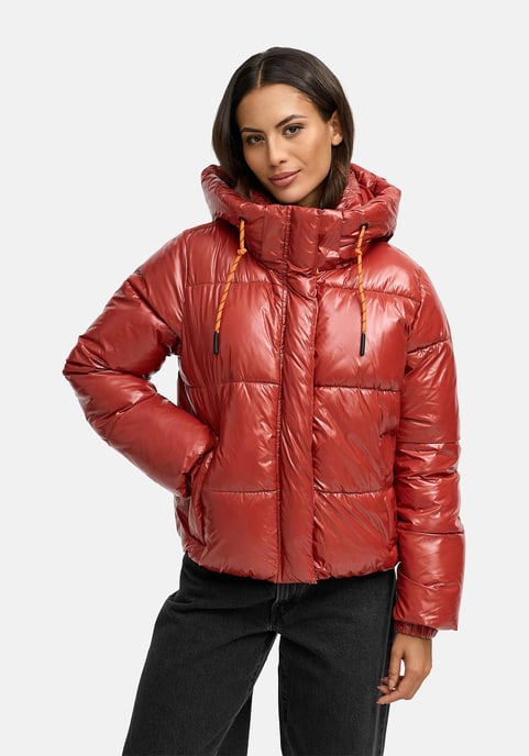 Marikoo dames gewatteerde winterjas Skyraa met capuchon & glanzend design - Image 6
