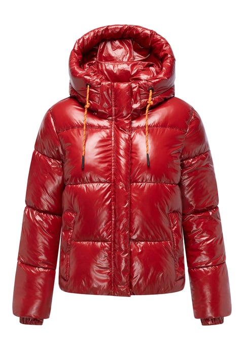 Marikoo dames gewatteerde winterjas Skyraa met capuchon & glanzend design - Image 2