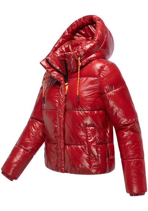 Marikoo dames gewatteerde winterjas Skyraa met capuchon & glanzend design - Image 3