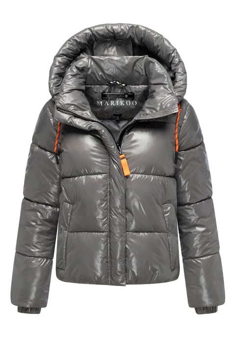 Marikoo dames gewatteerde winterjas Skyraa met capuchon & glanzend design - Image 1