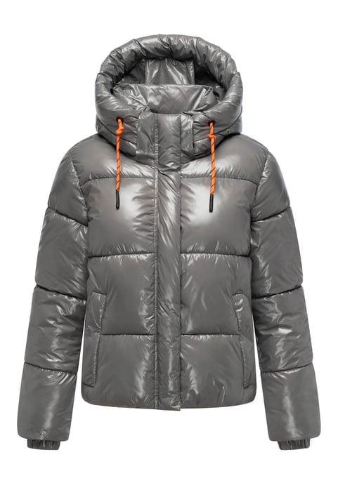Marikoo dames gewatteerde winterjas Skyraa met capuchon & glanzend design - Image 2