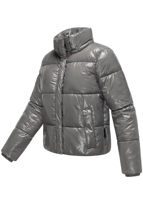 Marikoo dames gewatteerde winterjas Skyraa met capuchon & glanzend design - Image 4