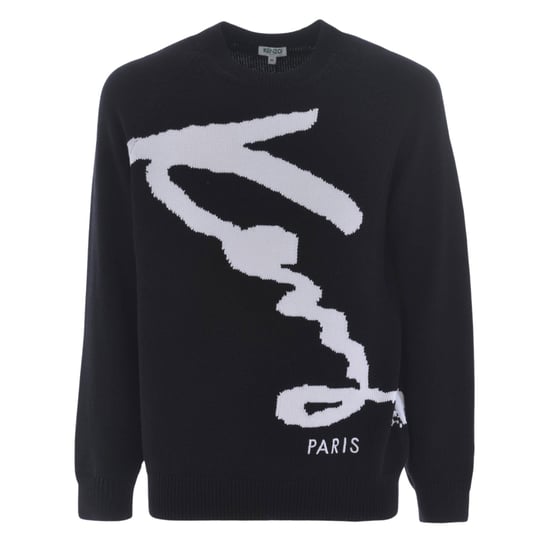 Kenzo Signature Zwarte Gebreide Trui - Image 1