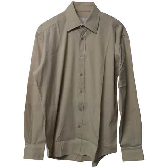 Prada Long Sleeve Button-up Shirt in Nude Cotton - Image 1
