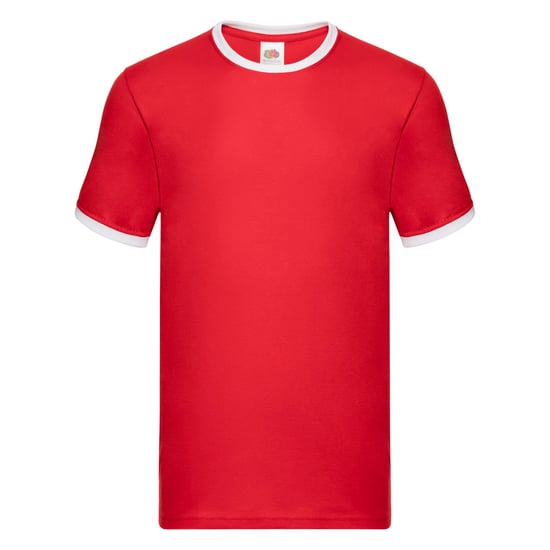 Fruit of the Loom Heren Ringer 160 T-Shirt (Rood/Wit) - Image 1