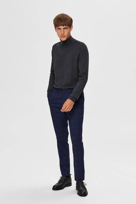 SELECTED HOMME gemêleerde fijngebreide schipperstrui SLHBERG antraciet - Image 6