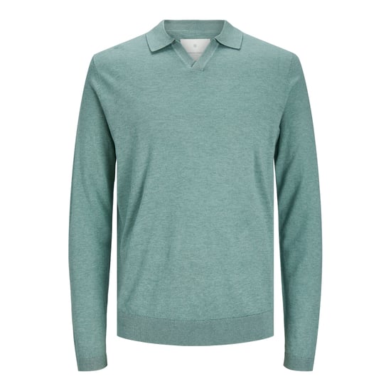 Jack & Jones Trui Cigor Linen Split Neck Groen - Image 1