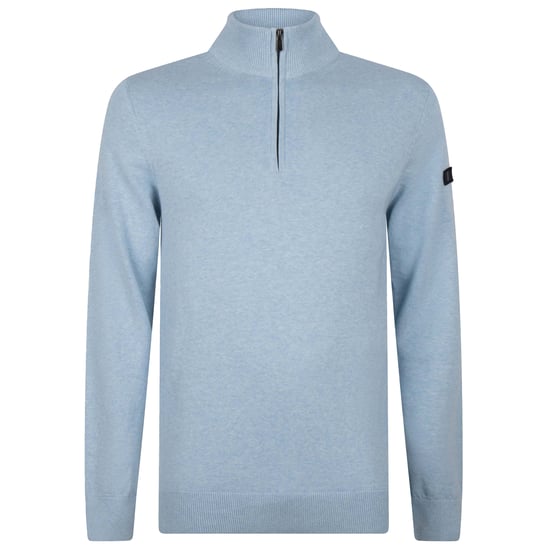 Presly & Sun Trui Lewis Zip Knitted Pullover Blauw - Image 1