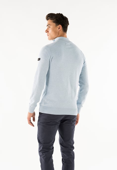 Presly & Sun Trui Lewis Zip Knitted Pullover Blauw - Image 3