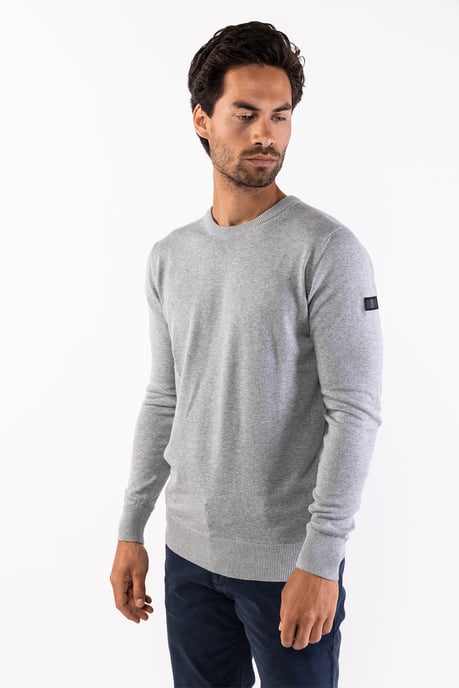 Presly & Sun Trui Will R-Neck Knitted Pullover Grijs - Image 2