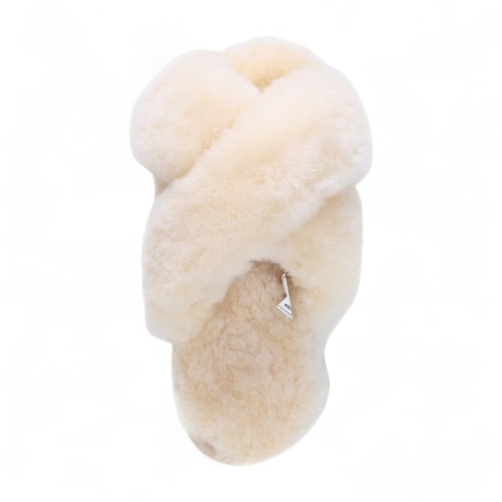Dames schapenvacht pantoffels beige warme winter bont crossover - Snowbelle - Image 6