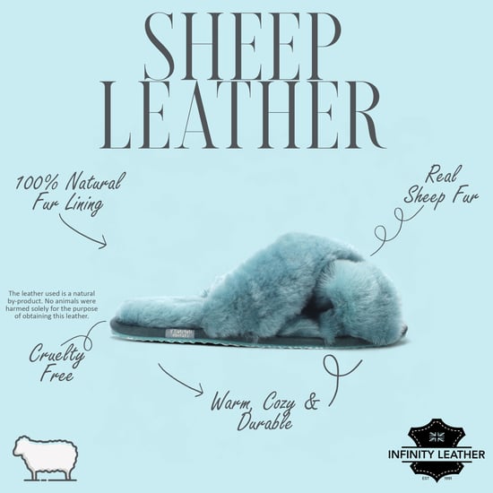 Dames schapenvacht pantoffels Teal Warm Winter Fur Crossover - Snowbelle - Image 2