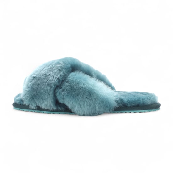 Dames schapenvacht pantoffels Teal Warm Winter Fur Crossover - Snowbelle - Image 4