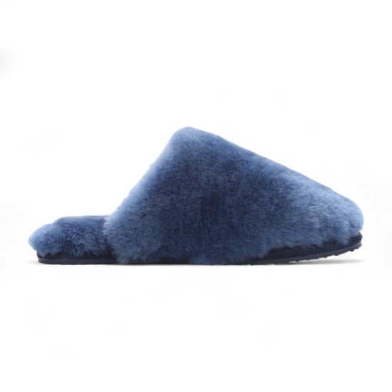 Dames schapenvacht pantoffels marineblauw warme winterbont muiltje - Aurora - Image 1