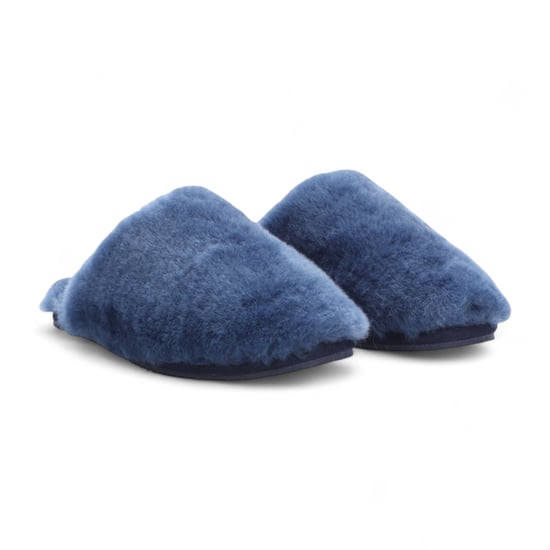 Dames schapenvacht pantoffels marineblauw warme winterbont muiltje - Aurora - Image 3