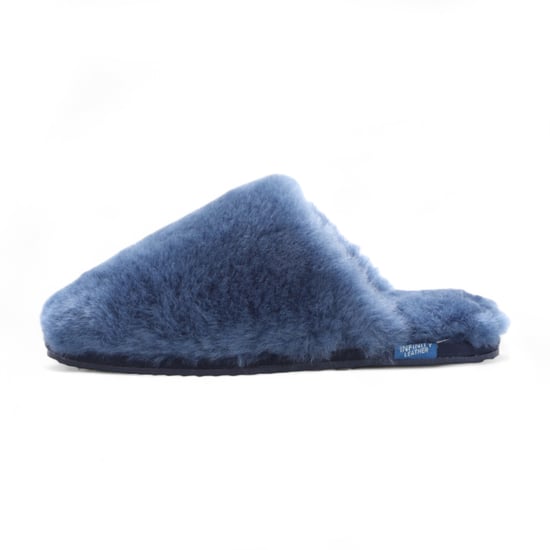 Dames schapenvacht pantoffels marineblauw warme winterbont muiltje - Aurora - Image 4