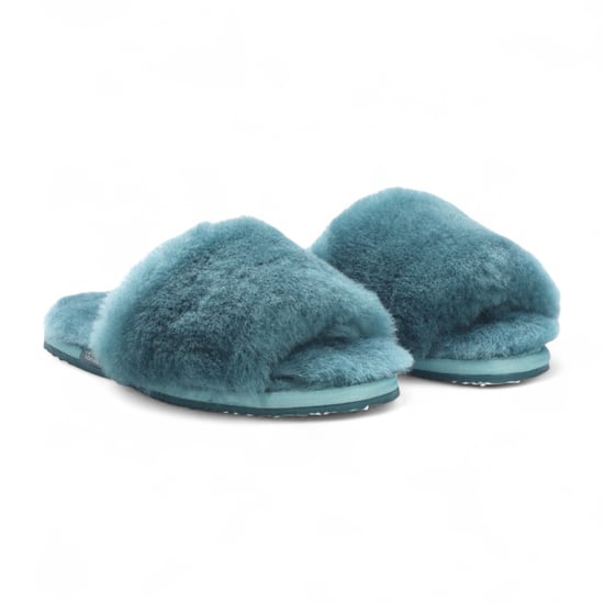 Dames schapenvacht pantoffels blauwgroene warme winterbont slippers - Nordic - Image 3