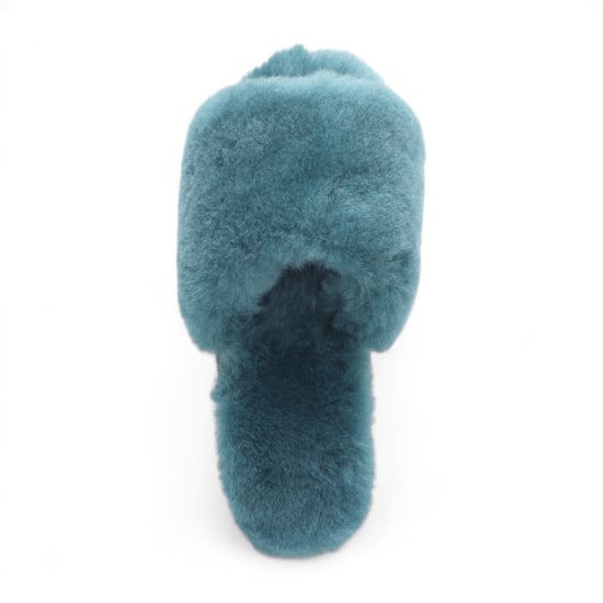 Dames schapenvacht pantoffels blauwgroene warme winterbont slippers - Nordic - Image 6