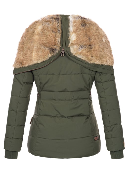 Marikoo dames winterjas Nekoo met imitatiebont capuchon & teddyvoering - Image 3